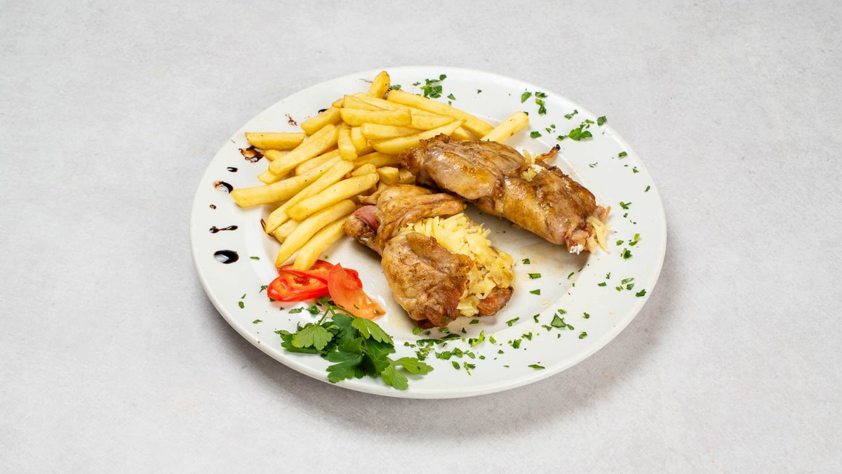 Punjeni pileći batak i zabatak s prilogom