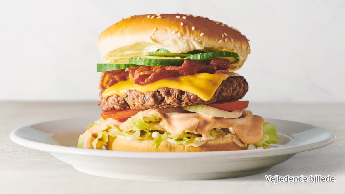 Nr. 83 Bacon Cheese okse burger combo
