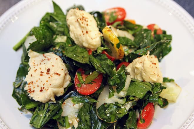 Garden Salad with Hummus