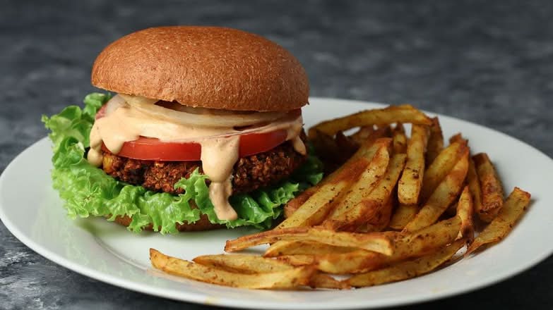 Veggie Burger and Fries