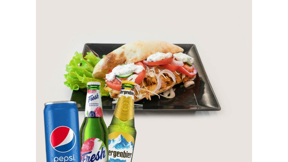2 × Gyros pui pită  + 2 PEPSI/Fresh/Bergenbier