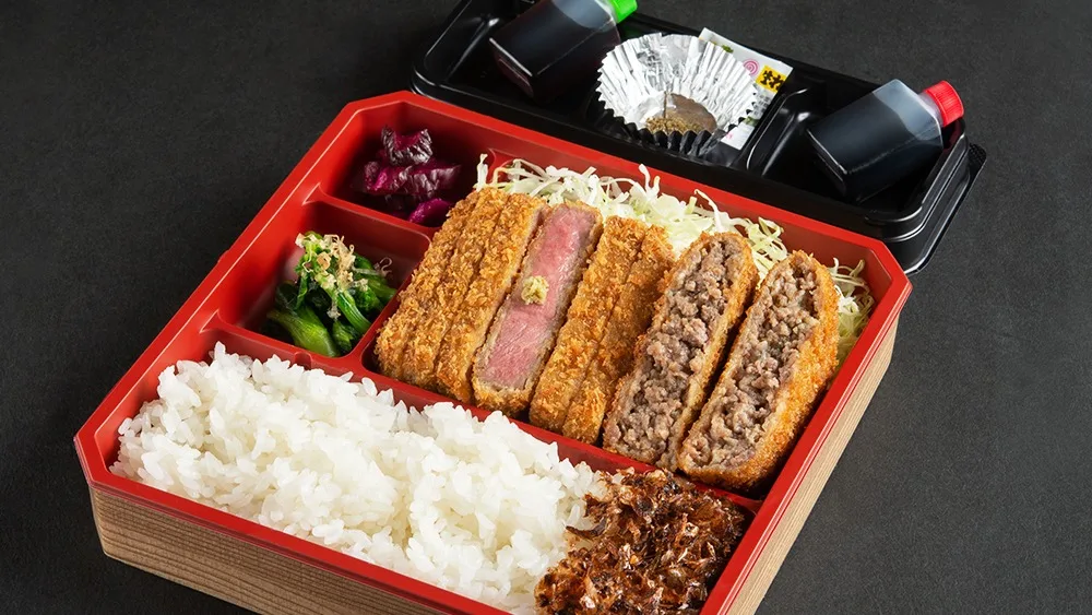 牛カツandメンチカツ弁当 Gyukatsu and Menchi Katsu Bento Box