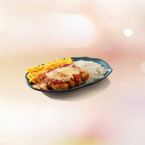 Kafta Á Parmegiana com Arroz e Fritas