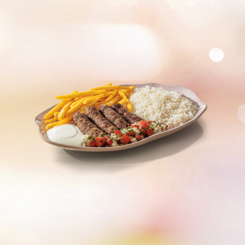 Kafta com Arroz e Fritas