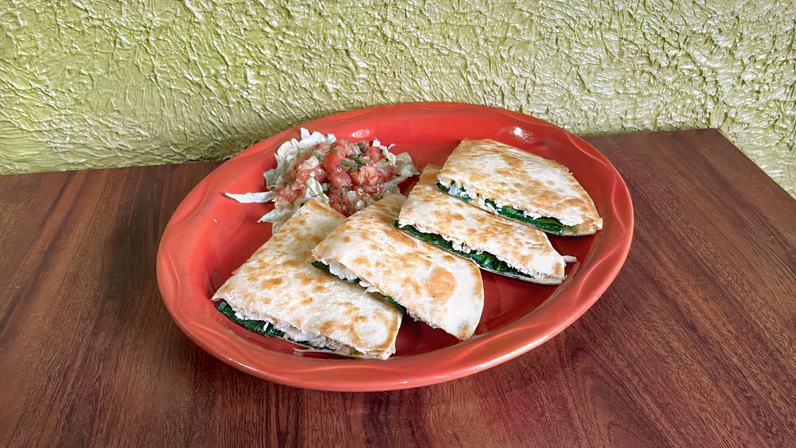 Spinach and Chicken Quesadilla