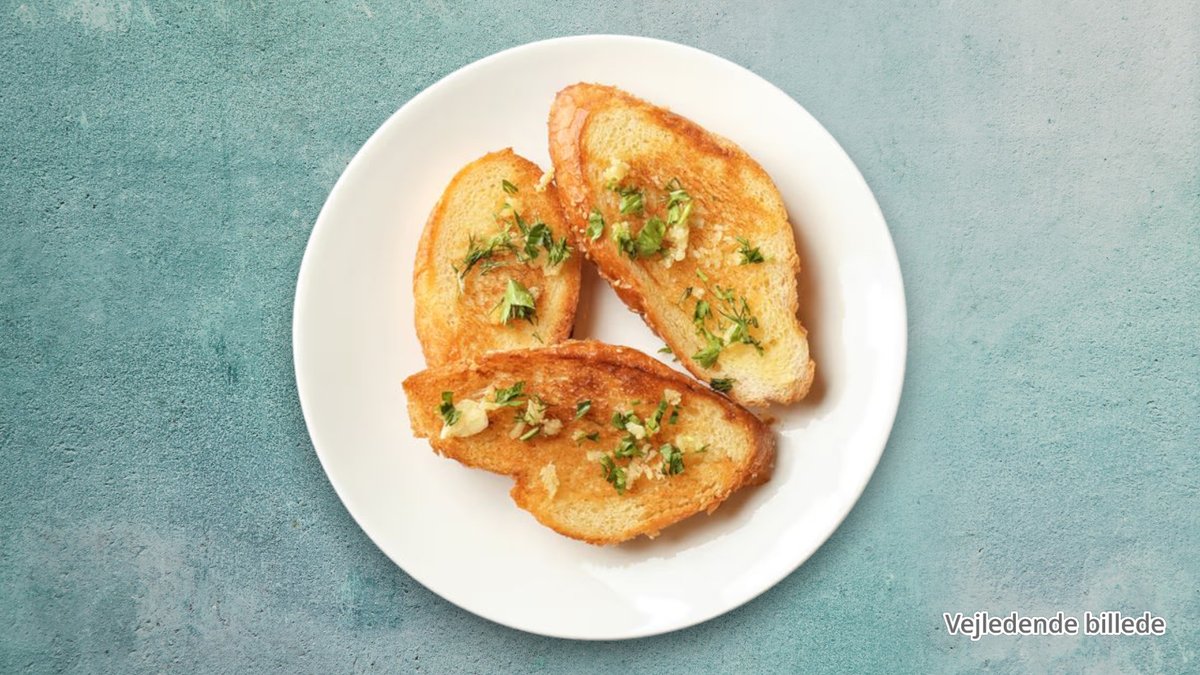 Hvidløgsbrød med hjemmelavet tzatziki