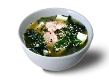 Zupa misoshiru z grillowanym łososiem