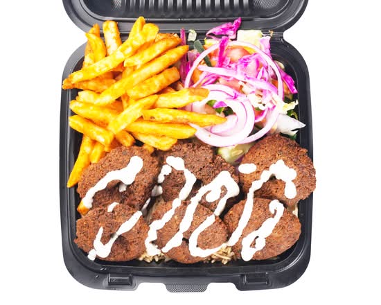 Falafel Platter Over Rice