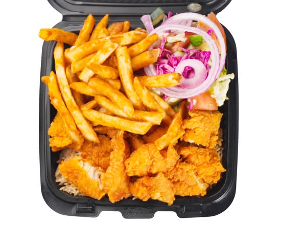 Fish Platter Over Rice