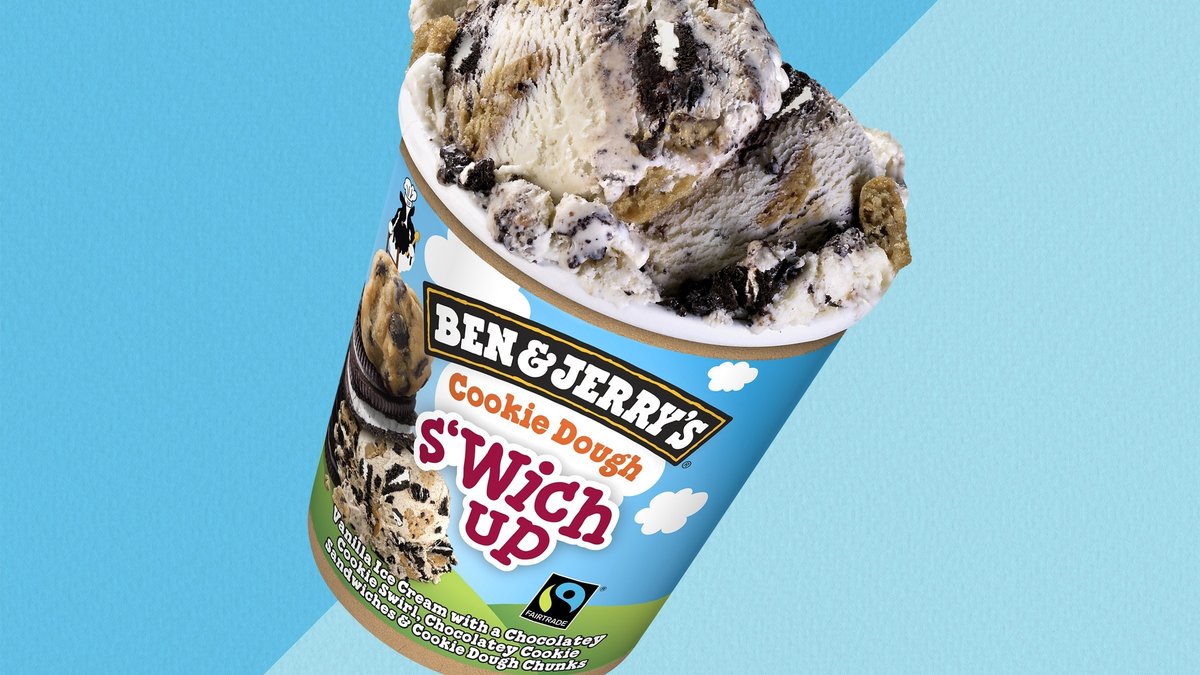 Ben and Jerry Cookie Dough Swich up