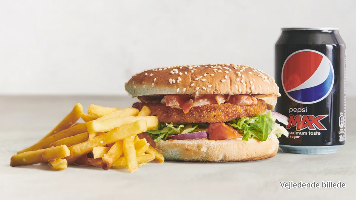 Kyllingeburger-menu