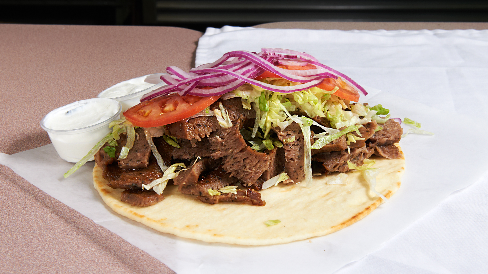 Lamb Gyro - LETT TOM ONION - Cucumber Sauce