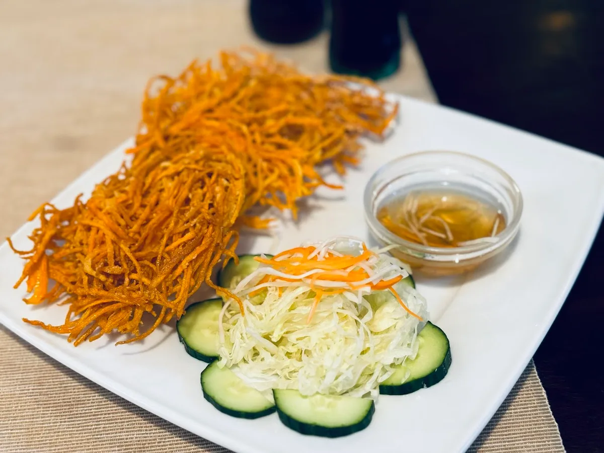 9. Banh Tom Hanoi (Crispy sweet potato shrimp cake) - 3 pcs