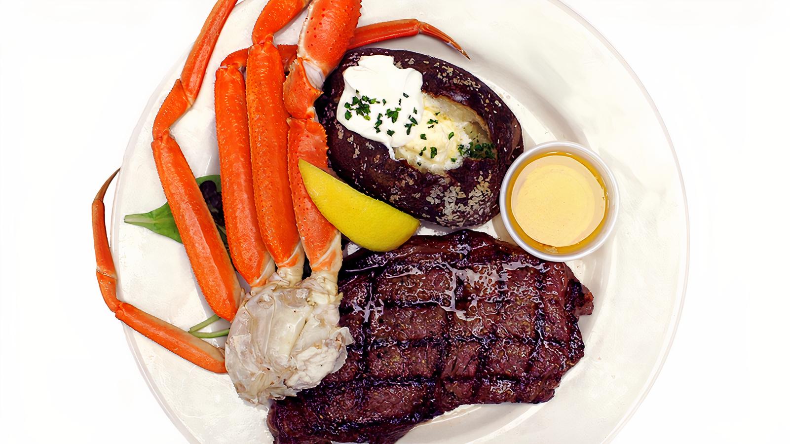 9oz New York Strip w/ 1/2lb of Snow crab