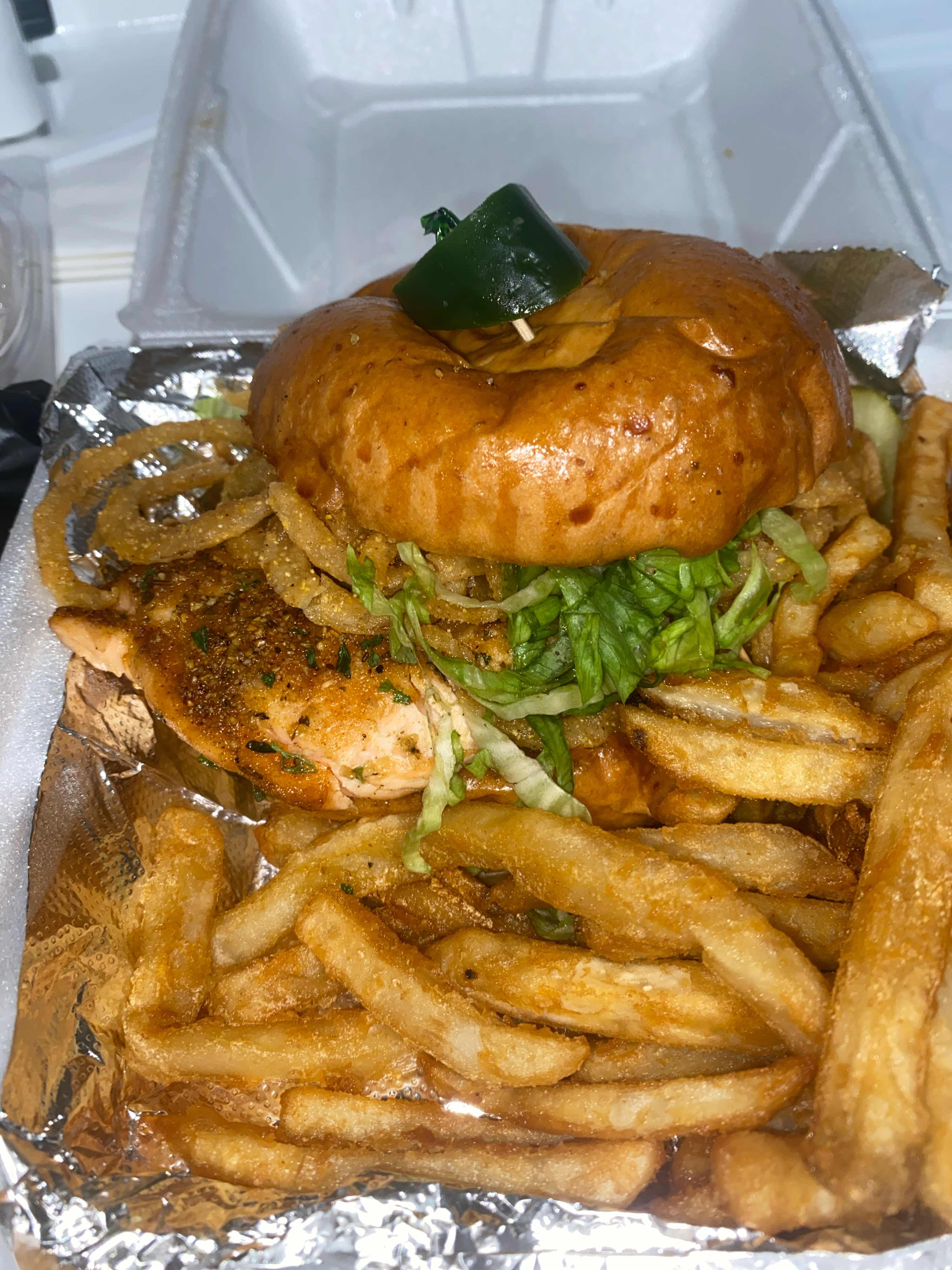 Salmon Sandwich w/ Cucumber Sauce