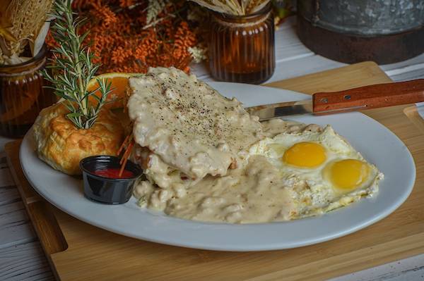 Country Fried Steak and Eggs