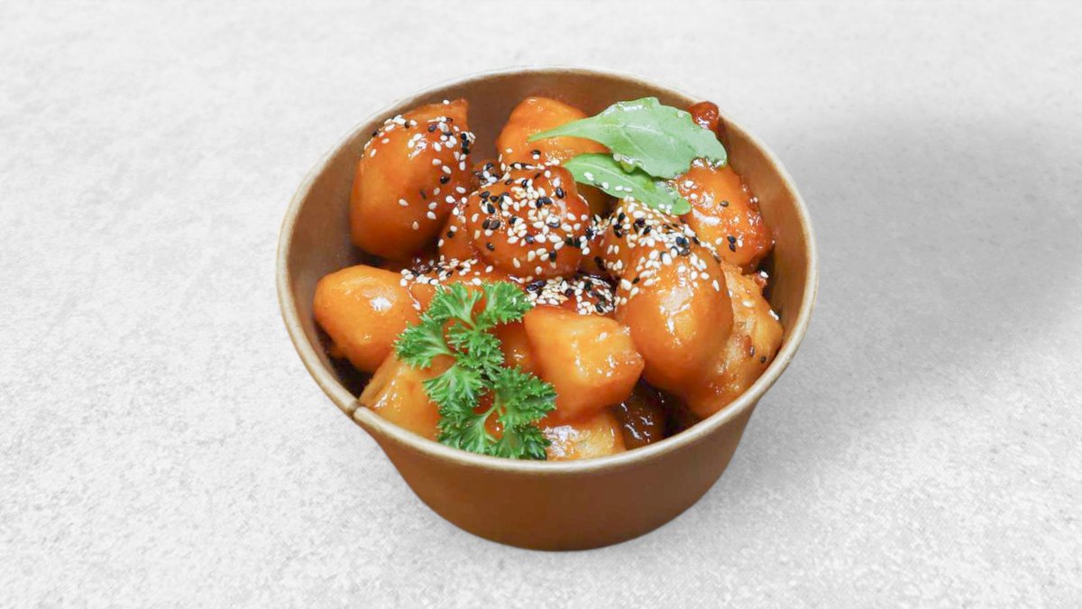 Süß-Sauer Huhn Reisbowl