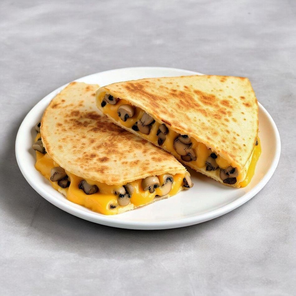 Mushroom and Cheese Quesadilla
