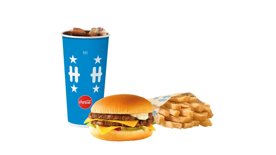 Topelt-juustuburgeri suur eine