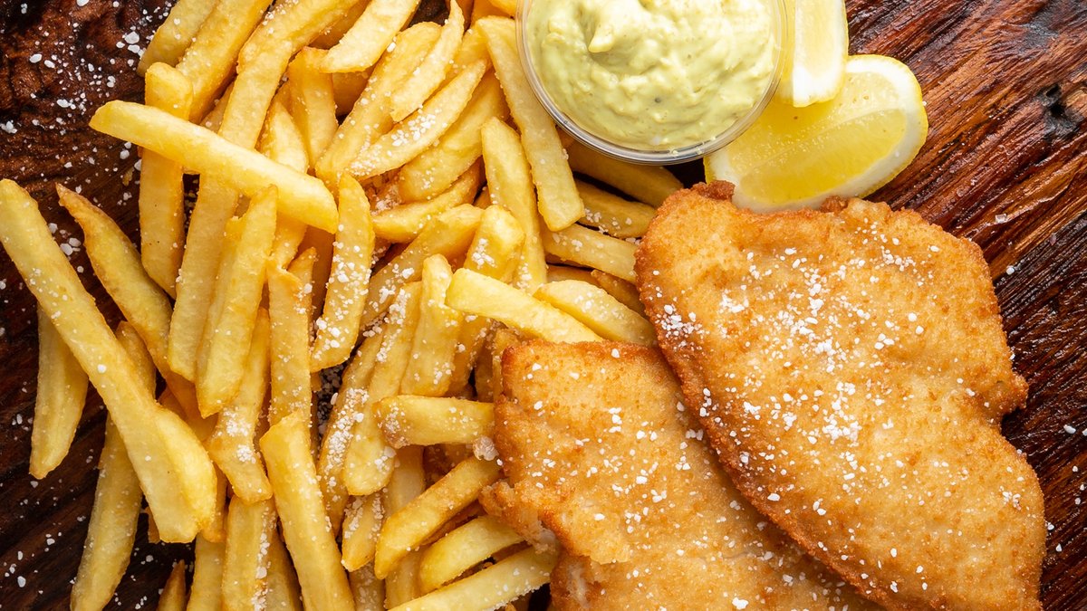 Børne fiskefilet med pommes frites