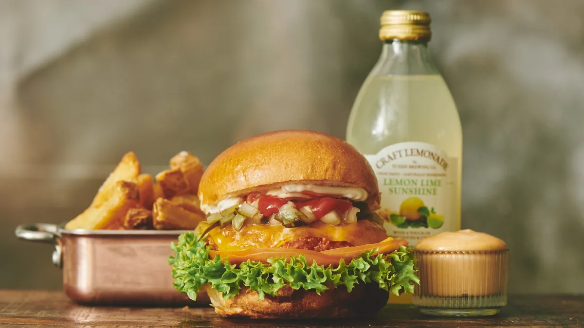 Fried chicken burger menu