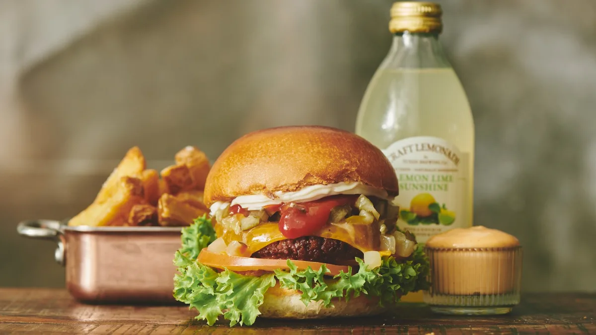 Veggie burger menu (V)