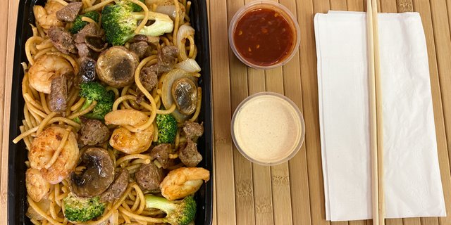 Steak and Shrimp w/ Noodles