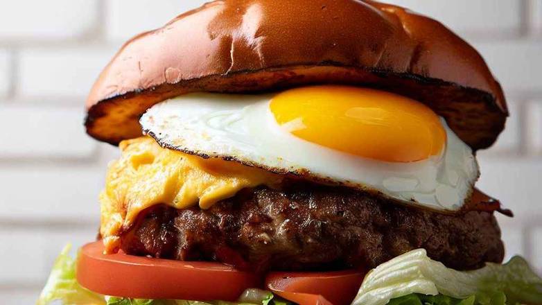 Fried Egg Cheddar Cheese Burger