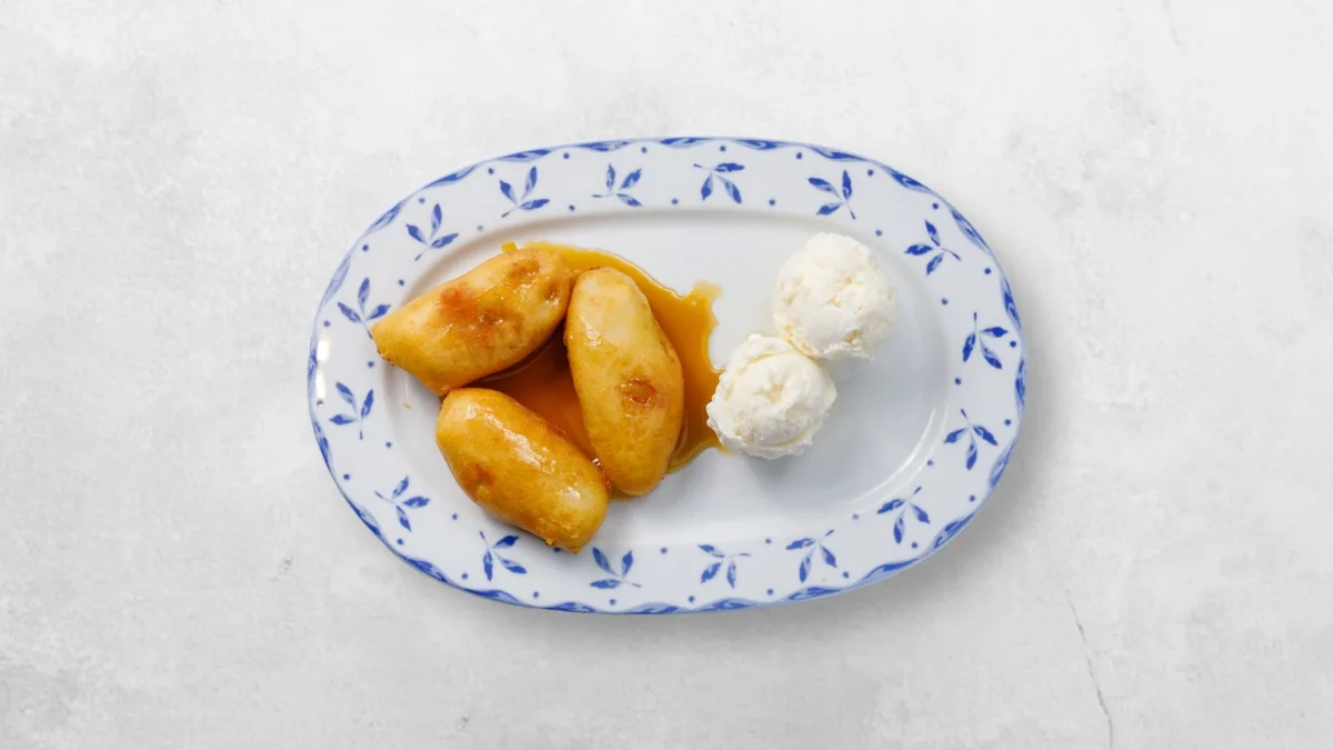 Friterad Banan med Glass