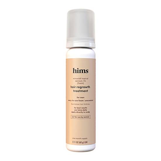 hims minoxidil 5% foam - extra strength topical hair regrowth solution for men (2 oz)