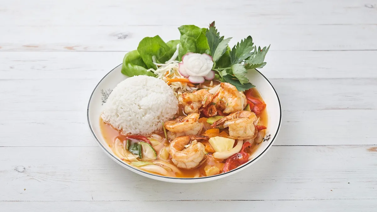 103. Shrimp with sweet and sour sauce/ Garnélarák édes-savanyú mártással