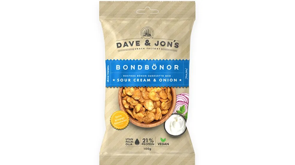 rostade bondbönor: sourcream and onion