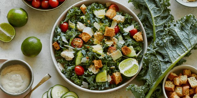 Kale Chicken Caesar Salad