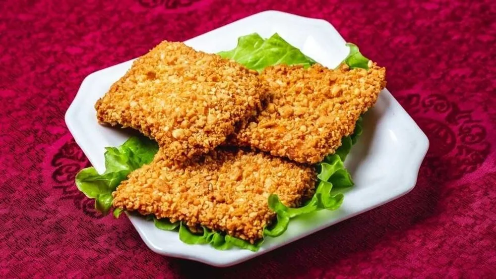 Deep-Fried almond coated salmon