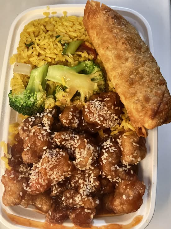 Sesame Chicken Combination Platter