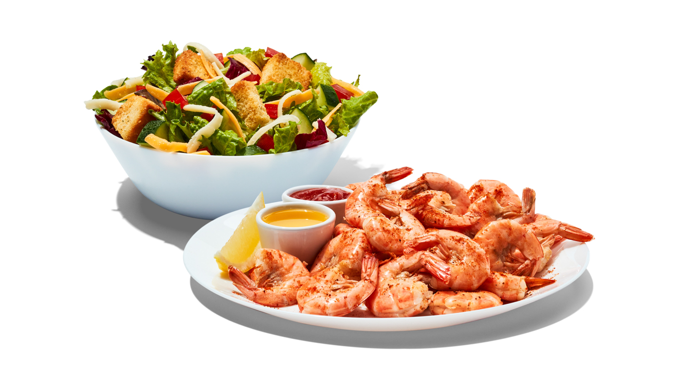 1/2 LB Steamed Shrimp and Side Salad