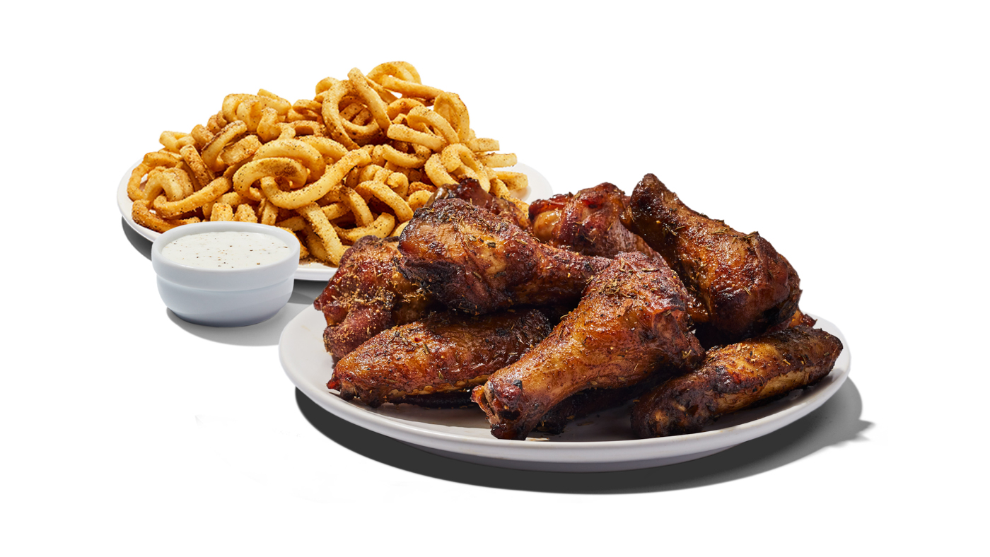 Smoked Wings and Fries Basket