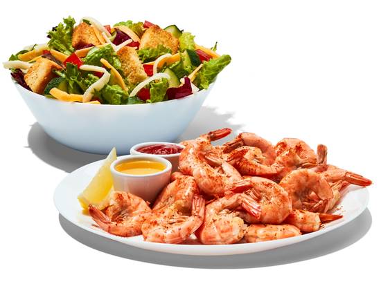 1/2 LB Steamed Shrimp and Side Salad