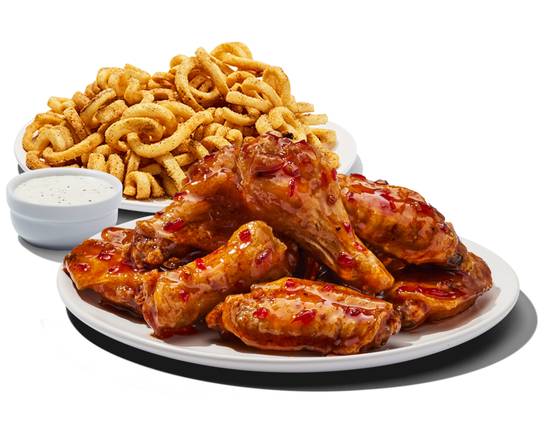 Naked Wings and Fries Basket