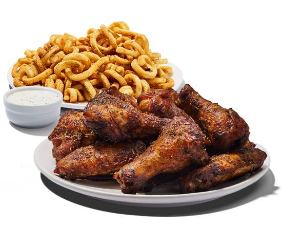 Smoked Wings and Fries Basket