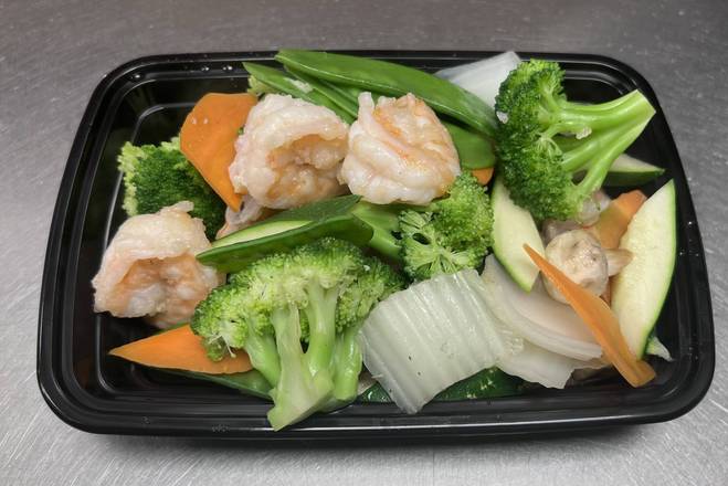 D2. Steamed Shrimp with Mixed Vegetables 水煮什菜虾