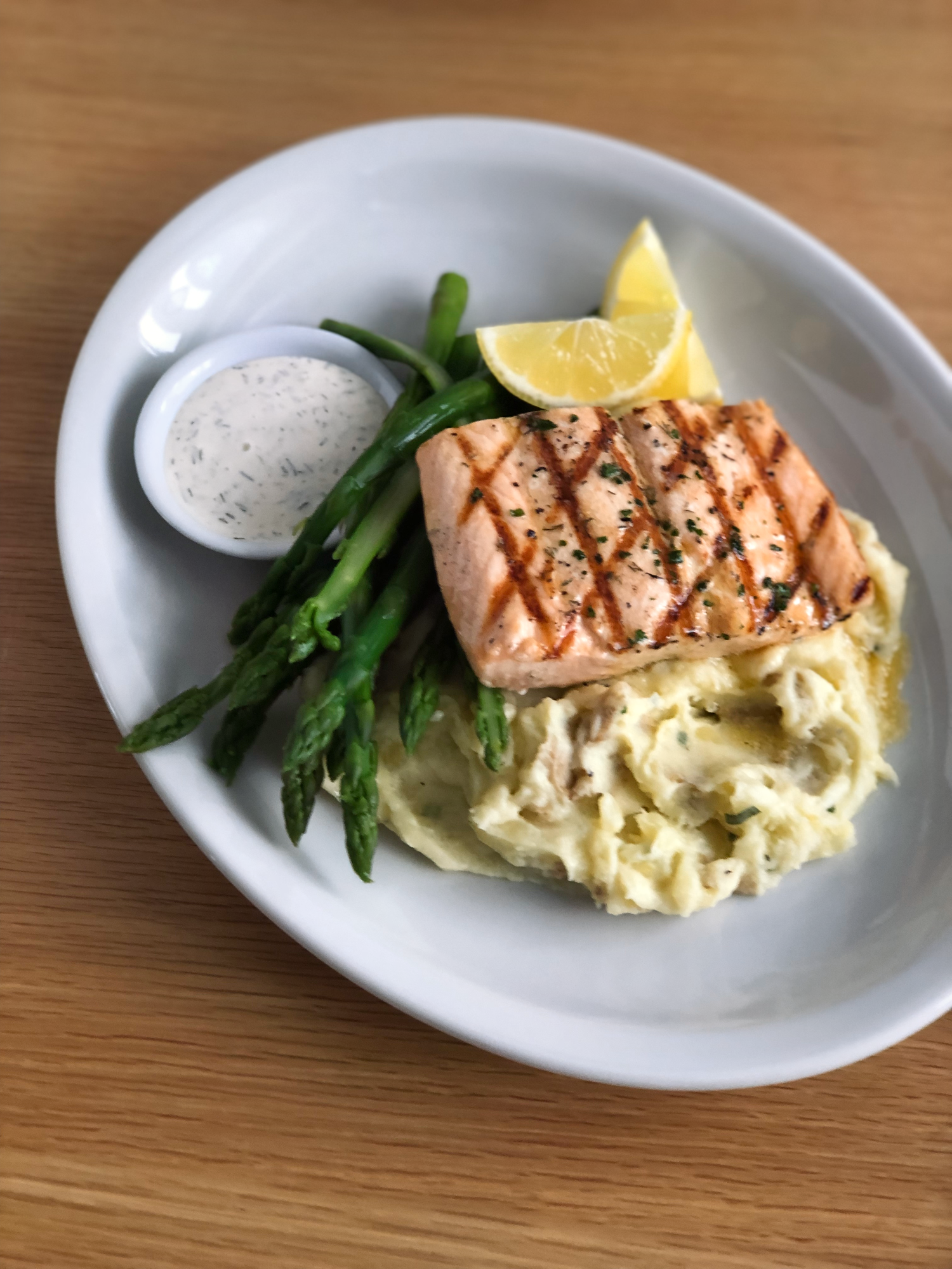 Grilled Atlantic salmon