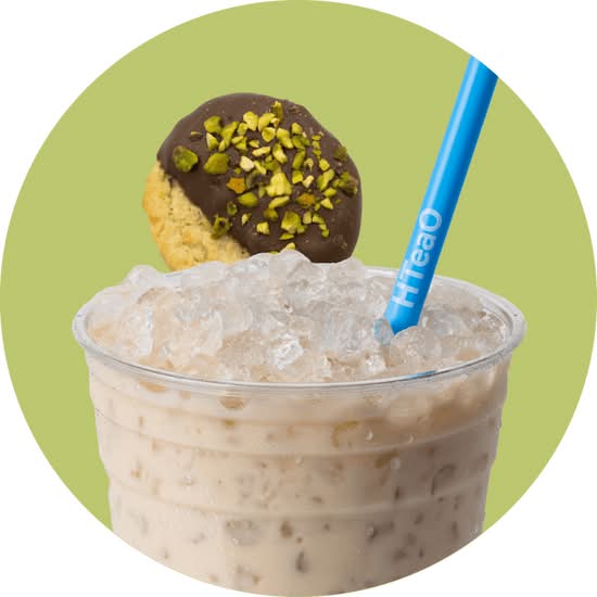 Iced Pistachio Latte and Cookie Combo