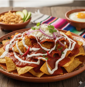 Chilaquiles Rojos con Pollo