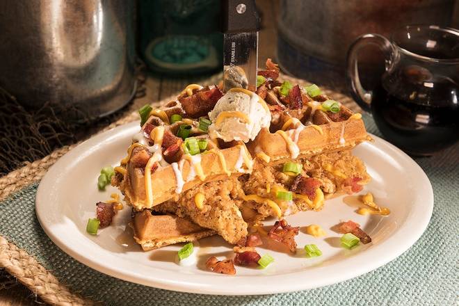 Stacked Chicken and Waffles
