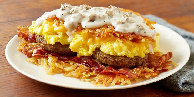 Stuffed Hash Browns W/ Sausage and Gravy