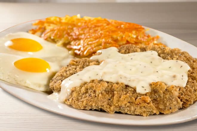 Two-Egg Breakfast Platter with Country Fried Steak