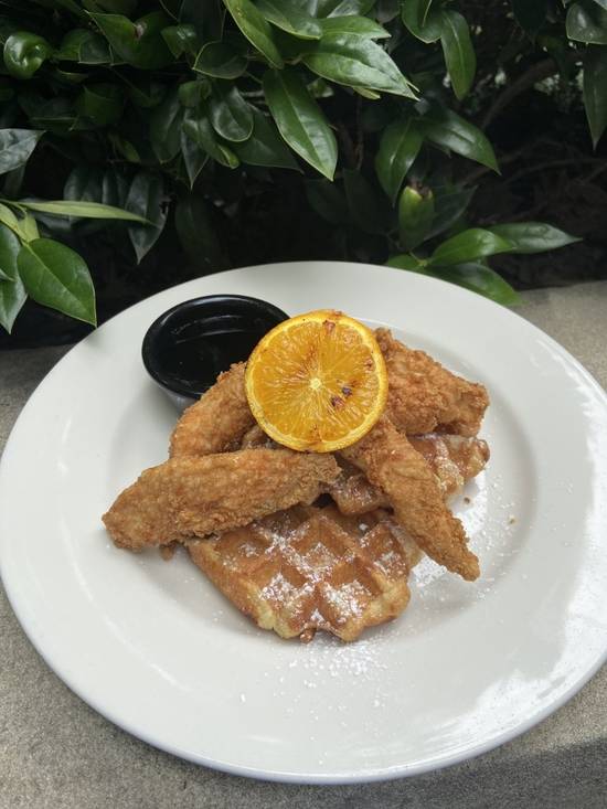 Sweet Peach Chicken and Waffles