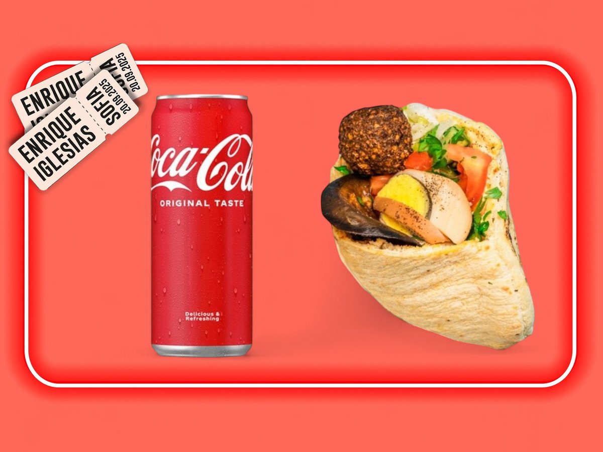 Пита сандвич Сабих + Coca-Cola