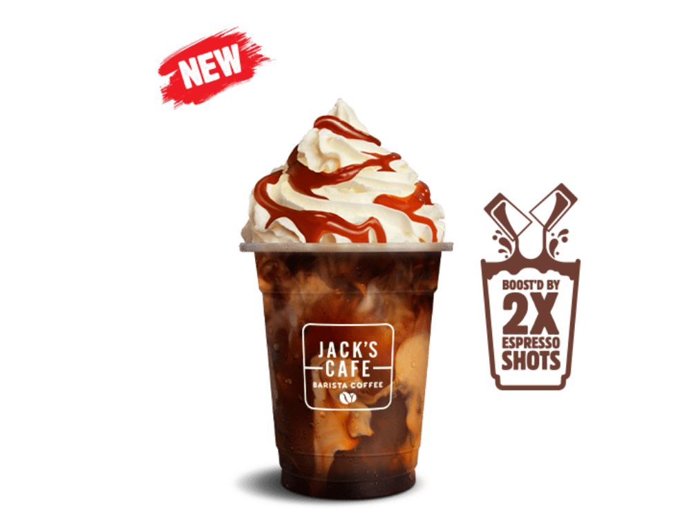 Boosted Caramel Fudge Iced Coffee